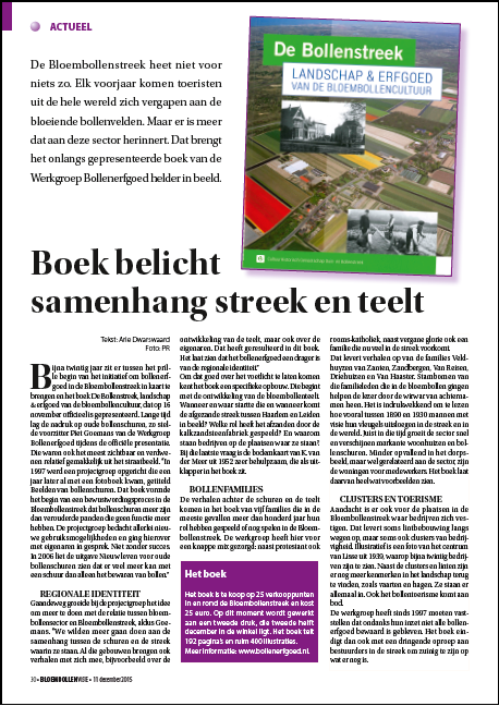 Uit de media: Boek belicht samenhang streek en teelt Bloembollenvisie